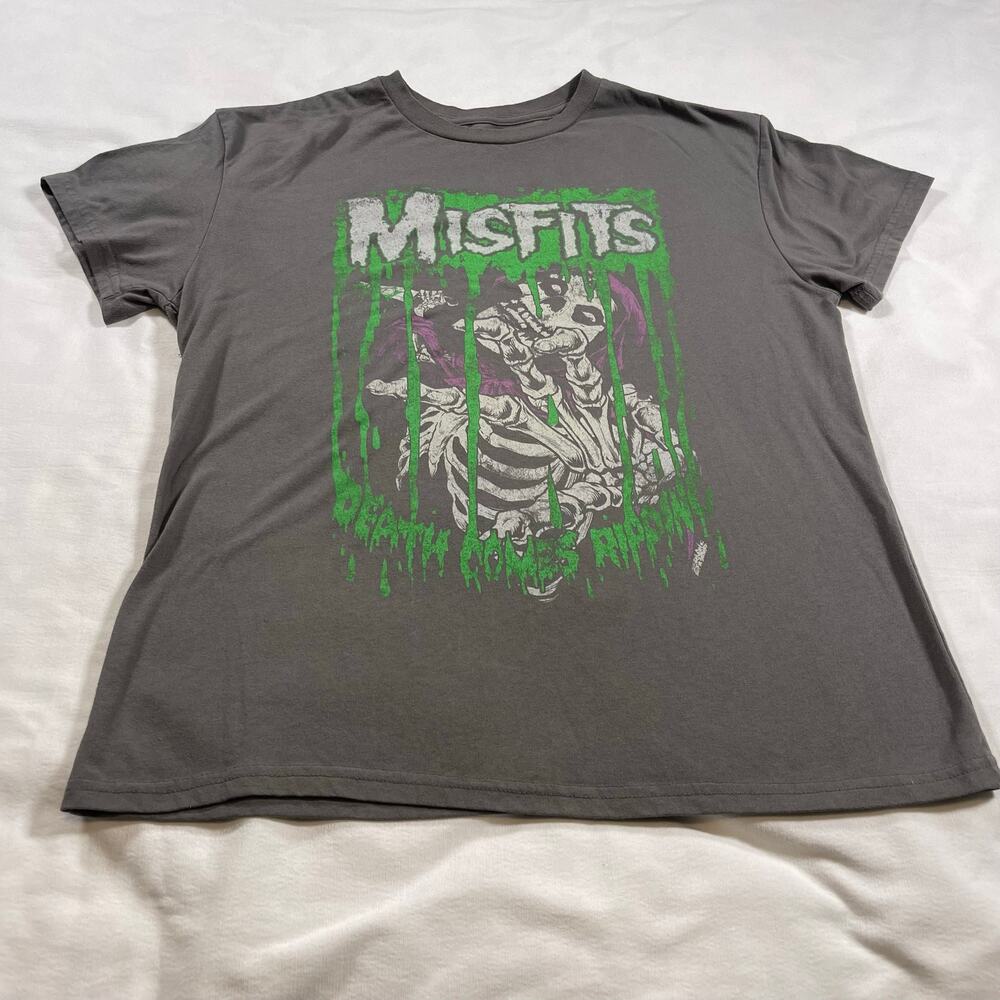 Misfits Skeleton Graphic T Shirt Men’s M Gray Green Purple Punk Rock 2024 - Picture 2 of 6